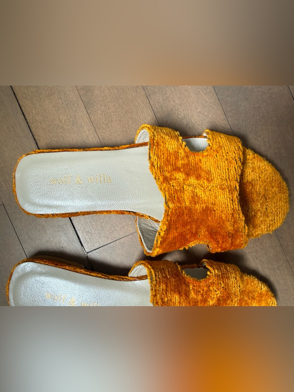 Wolf & Willa NWOT Orange Slide Sandals Size 7.5 - Picture 4 of 11